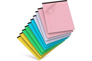 ReePlan 10PCS Colored Lined Paper 8.5 x 11 Note Pads, 8.5 x 11 Colored Notepad 30 Sheets/Pad, Office School A4 Legal Pads, Wi