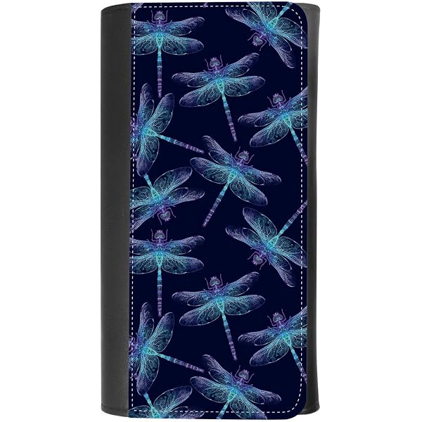 Boho Chic Women's Leather Wallet - Crescent Moon & Stars Pattern, Trifold With Card Slots - View #5