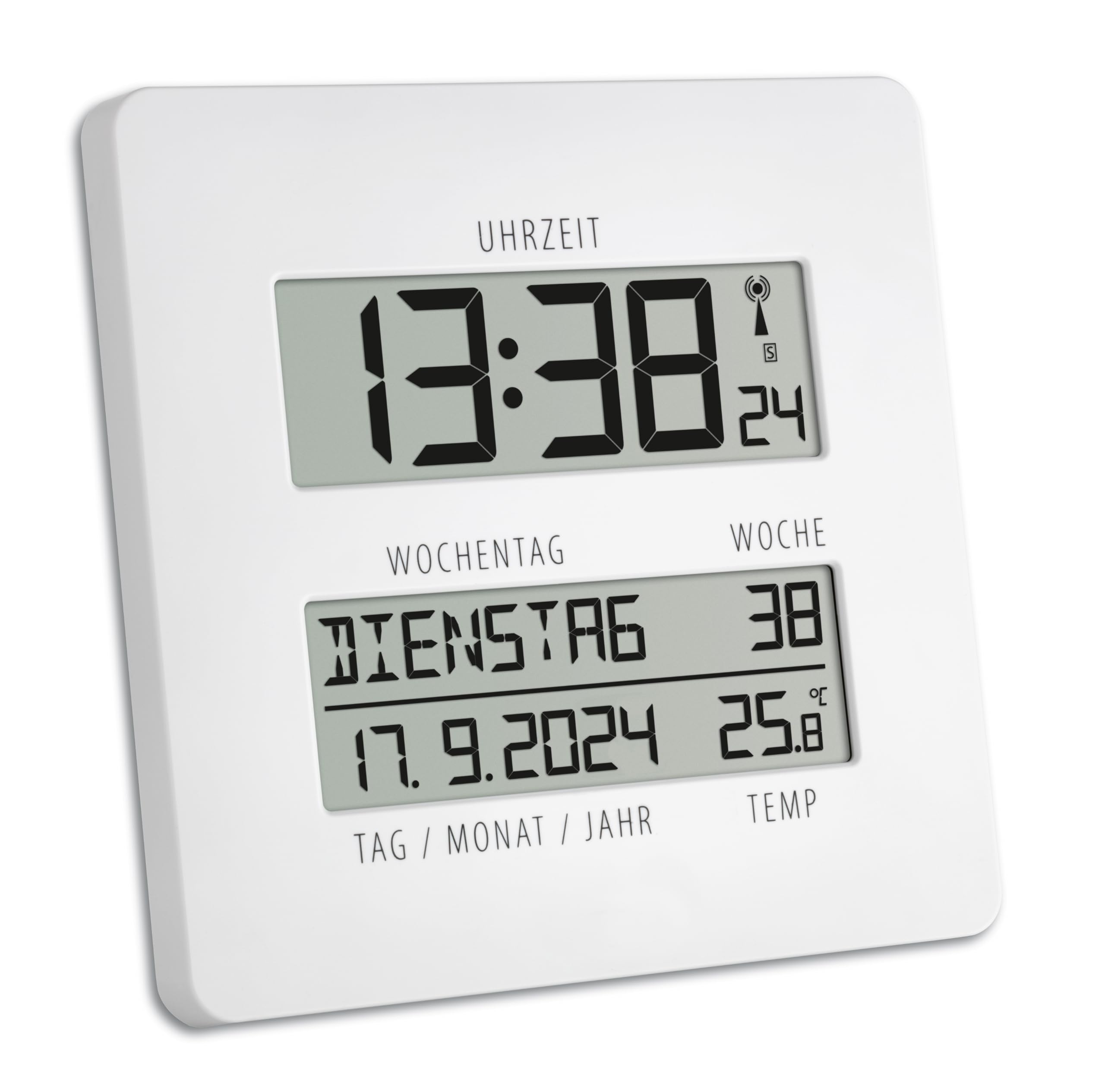 TFA Dostmann 60.4509.02 Time Line Remote Clock with Temperature Display
