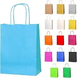 Thepaperbagstore 10 Light Blue Small Paper Party Bags with Handles 18x22x8cm