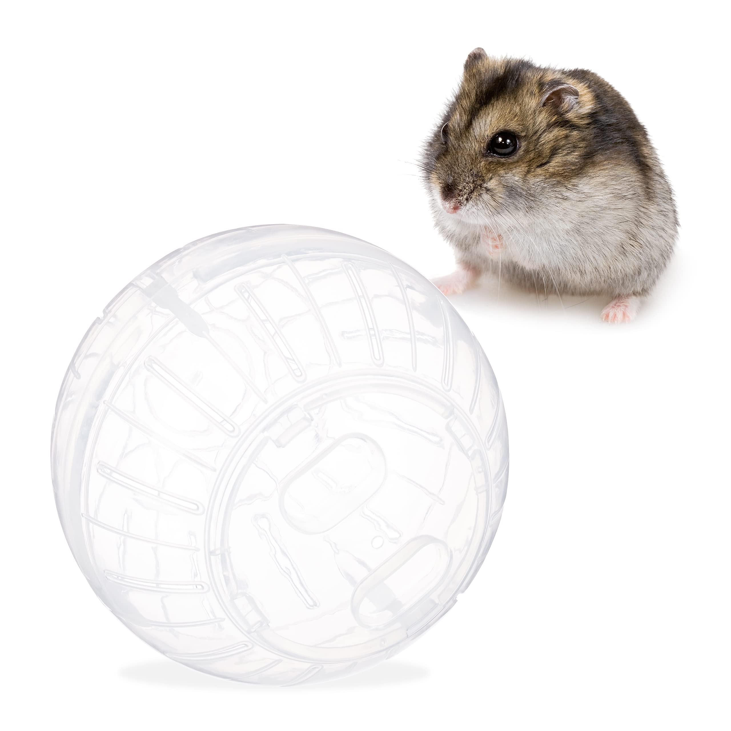 Relaxdays Hamster Ball, Exercise Ball for Hamsters & Mice, Rodent Toy, Free Range Orb, Plastic, 14 cm, Transparent