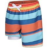 Moon Tree Boys Swim Trunks with Brief Liner for Boys Swim Shorts Quick Dry Boards Shorts Beach Swimwear