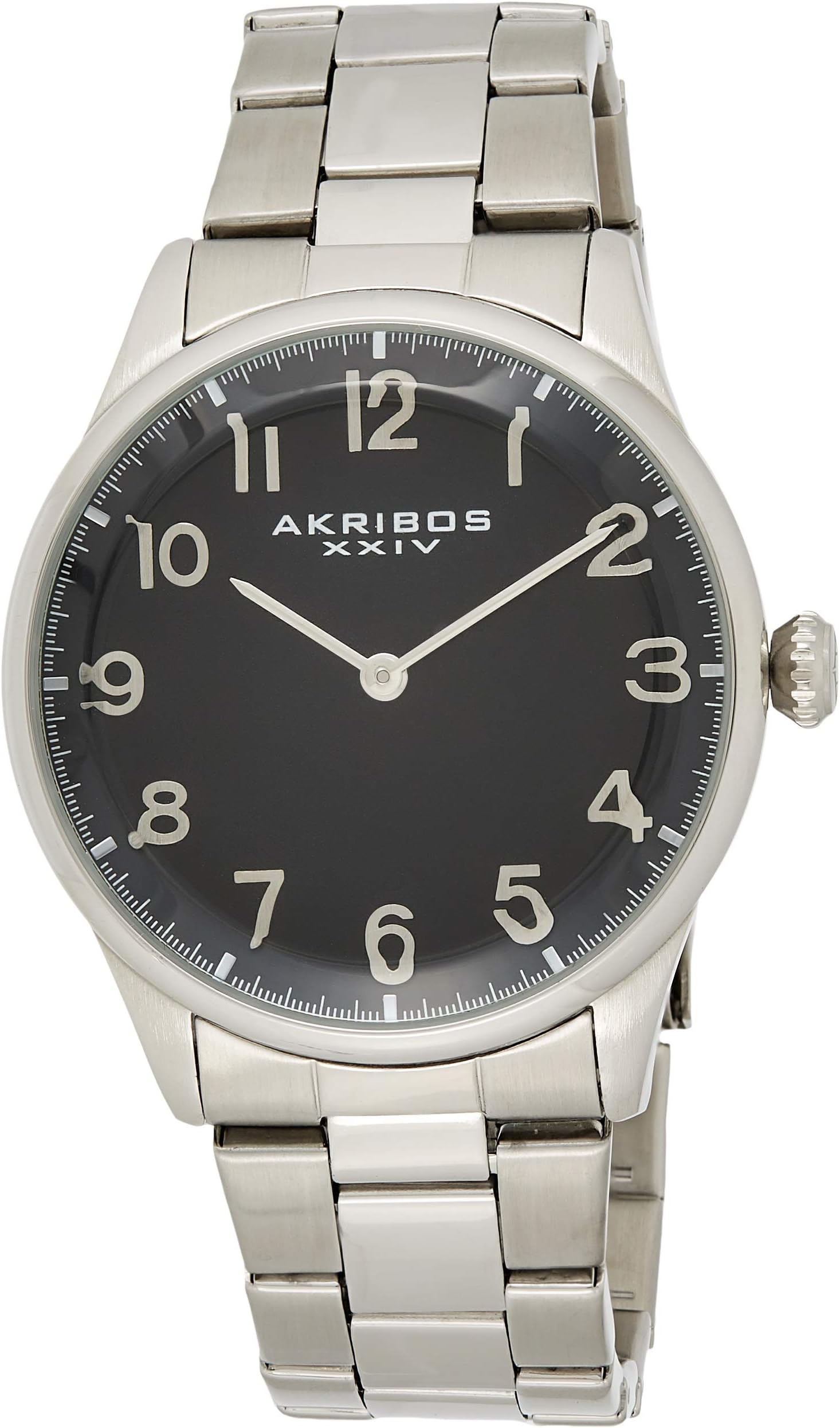 Akribos XXIV Men's Durable Sapphire Crystal Watch - Easy-to-Read Arabic Numerals On Stainless Steel Bracelet - AK787