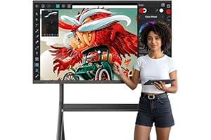 JASZDOT 65'' Smart Board, 4K UHD Interactive Touchscreen Whiteboard, Android13 Wireless Smartboard for Classroom Home Office Studio