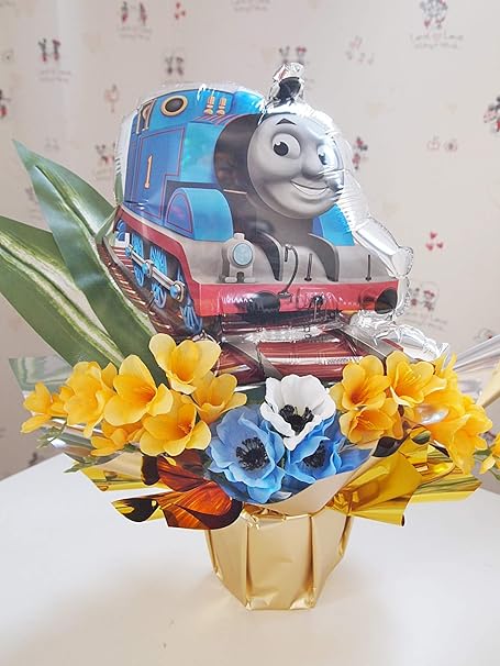Amazon バルーンアレンジメント 子どもの日ギフト きかんしゃトーマス キャラ電報 祝電 バルーン電報 お祝い バルーンギフト バルーンアレンジメント スプリング ハズカム きかんしゃトーマス 初節句 端午の節句 合格 卒業 入学など春のお祝いに きかんしゃ