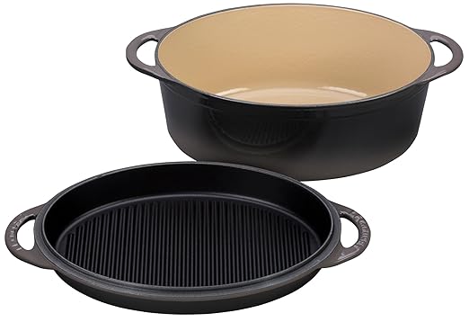 Le Creuset - Sartén ovalada horno con parrilla Reversible de ...