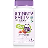SmartyPants Organic Toddler Multivitamin, Daily Gummy Vitamins: Probiotics, Vitamin C, D3, Zinc, & B12 for Immune Support, En