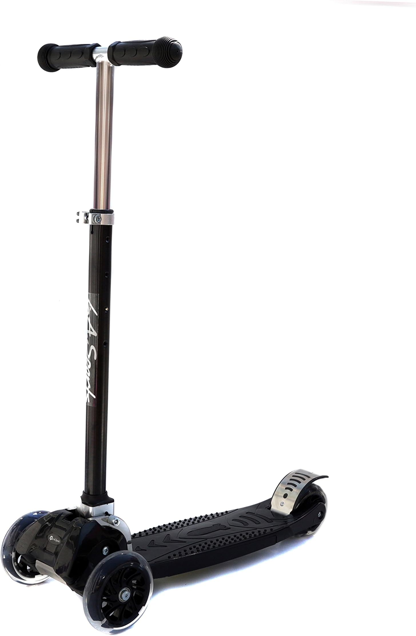 3 Wheel Folding Tri Scooter with Adjustable T Bar Height, for Kids, Children, Adults, Boys & Girls 20-80kg, Suitable Ages 6,7,8,9,10 to Small Adults Comes with Lean/Tilt Steering and FREE Flashing LED Wheels