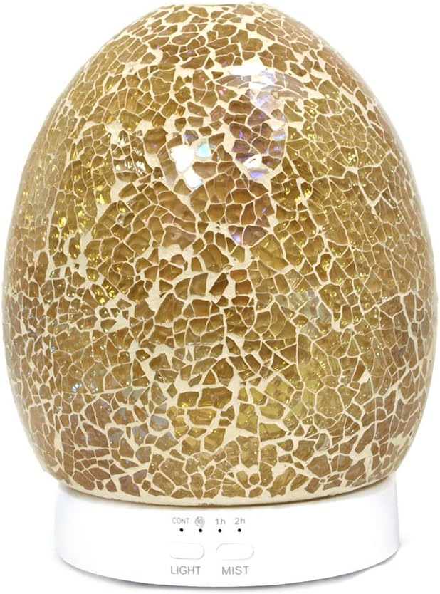 Advanced Pure Air Oil Diffuser 'Ceramic Glass Egg' 120ml | Essential Oil Diffuser for Home Humidifier | Ultrasonic Scent/Aromatherapy Mist Diffuser with 8 LED Light Options | 4 Adjustable Mist Mode