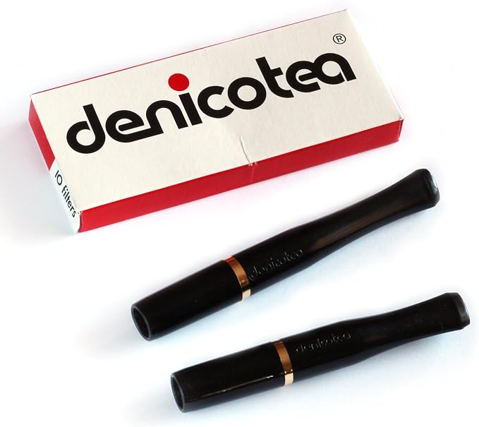 Denicotea Einweg-Zigarettenfilter Mundstück – Blockiert Teer & Nikotin, Für Bis Zu 15 Zigaretten Pro Filter (Bernstein-Optik)