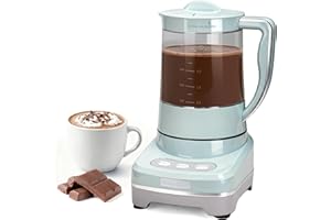 SugarWhisk 29 Oz Hot Chocolate Maker Machine, Electric Milk Frother and Steamer, Hot Cocoa Maker Machine for Hot Chocolate Bar, Detachable Pitcher, 2 Speed Mode, 3.5 Cups, Aqua