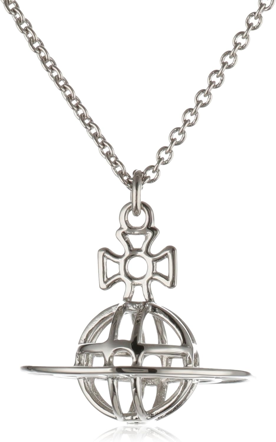 Vivienne Westwood Thin Lines 3D Tiny Orb Pendant Necklace