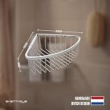 Sagittarius 80S1 Corner Shower Caddy SUS 304 Stainless Chrome 8cm Deep view 2