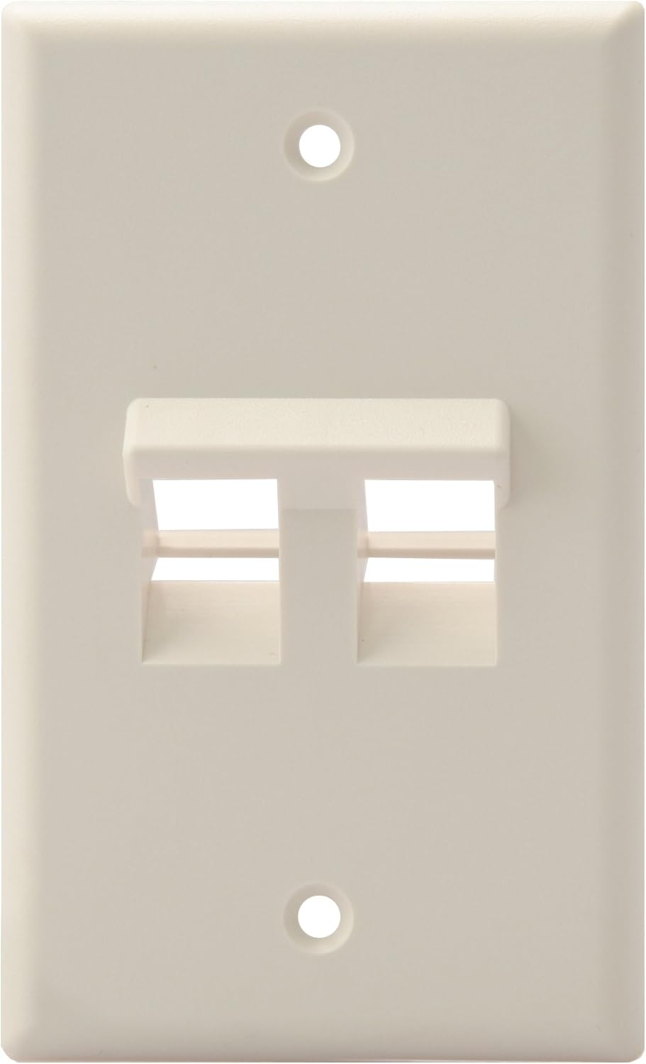 Leviton 410812TP Angled QuickPort Wallplate 2Port, Single Gang, Light Almond Home