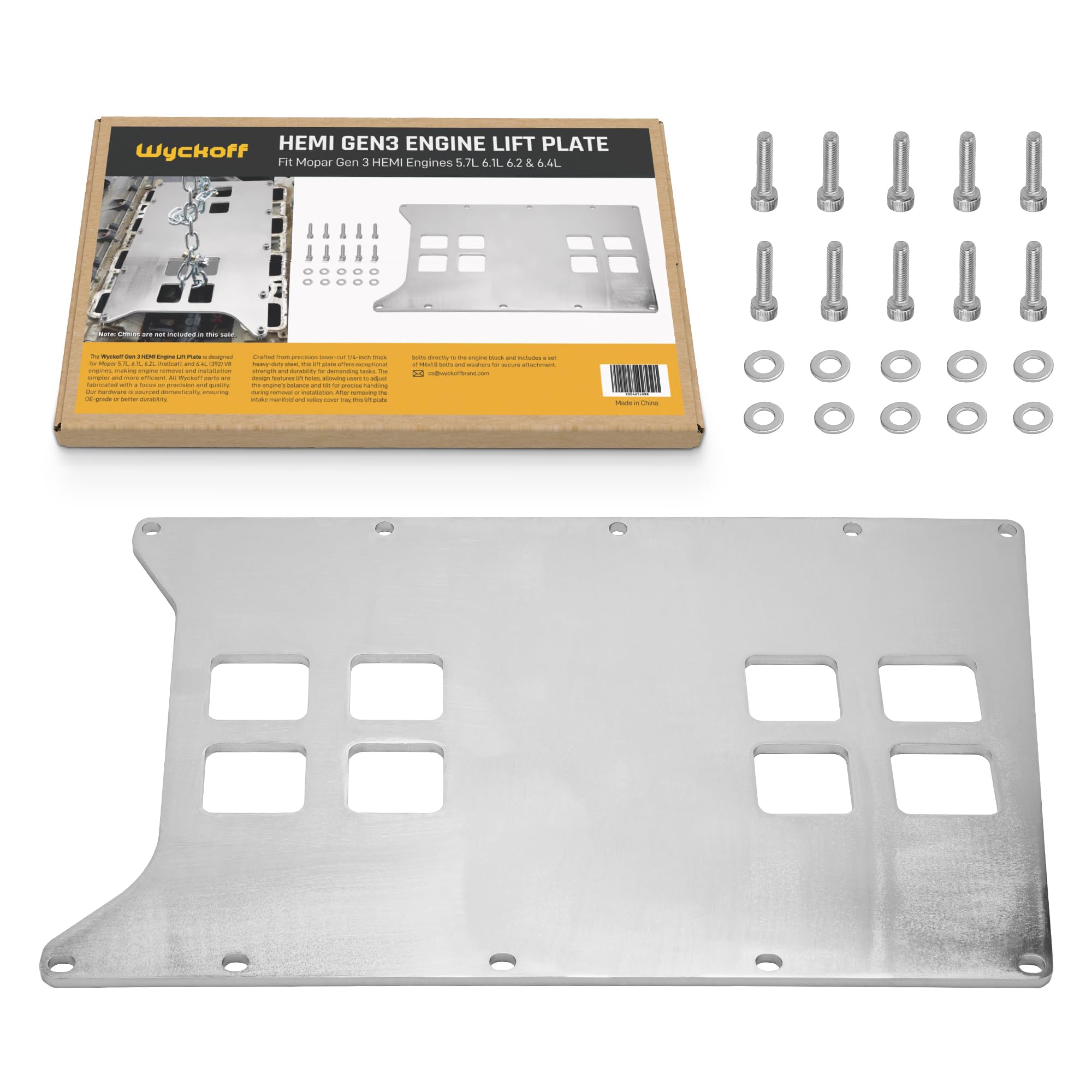 Photo 1 of Wyckoff Engine Lift Plate, Gen 3 Hemi Engine Removal Tool 5.7 6.1 6.2 6.4 V8, Heavy-Duty Hoist Stand & Low Clearance Design