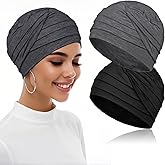 BCHRTOIP 2 Pieces Chemo Headwear for Women, Soft Cancer Headwear Elastic Cancer Hat for Hair Loss