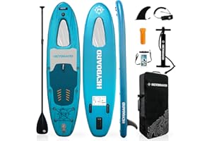 HEYBOARD Inflatable Stand Up Paddle Board 10'6"×32"×6" Standup Paddleboard with Premium SUP Accessories & Backpack, Non-Slip Deck, Waterproof Bag, Leash, Paddle, Hand Pump
