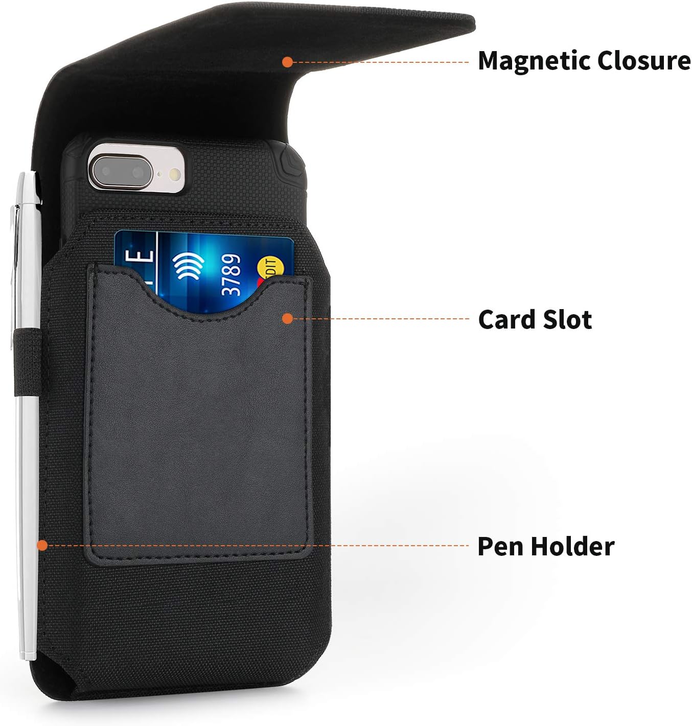 BECPLT Phone Holster for iPhone17 16 15 14 Pro Max, 16 15 14 13 Plus, Xs Max, 6 7 Plus, Samsung Galaxy Note 8 9, Note 10 Plus - Image 3
