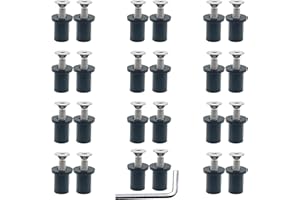 MAYEHAY 24 Pairs of M4 Neoprene Well Nuts M4 x 20mm Stainless Steel Hex Socket Bolts Well Nuts Kit for Kayak Motorcycle Windscreen Accessories,Neoprene nut Contains Brass Nuts Copper nut