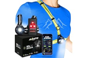 AVANTO LIFESTYLE AVANTO PRO Chest Light, Original, USB-C Rechargeable, Running Lights for Runners, 500lm Adjustable Beam, 3-5h Use Time, Running Headlamp Flashlights, Walking Lights for Night Walking, Yellow