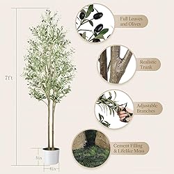 Alupssuc Tall 7ft Artificial Olive Trees, Faux