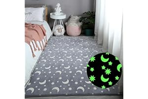 Eanpet Large Playroom Rug for Kids Glow in The Dark Star Area Rugs for Boys Girls Toddlers Bedroom Decorative 5x7 Grey Play Mat for Babies 1-3 Years