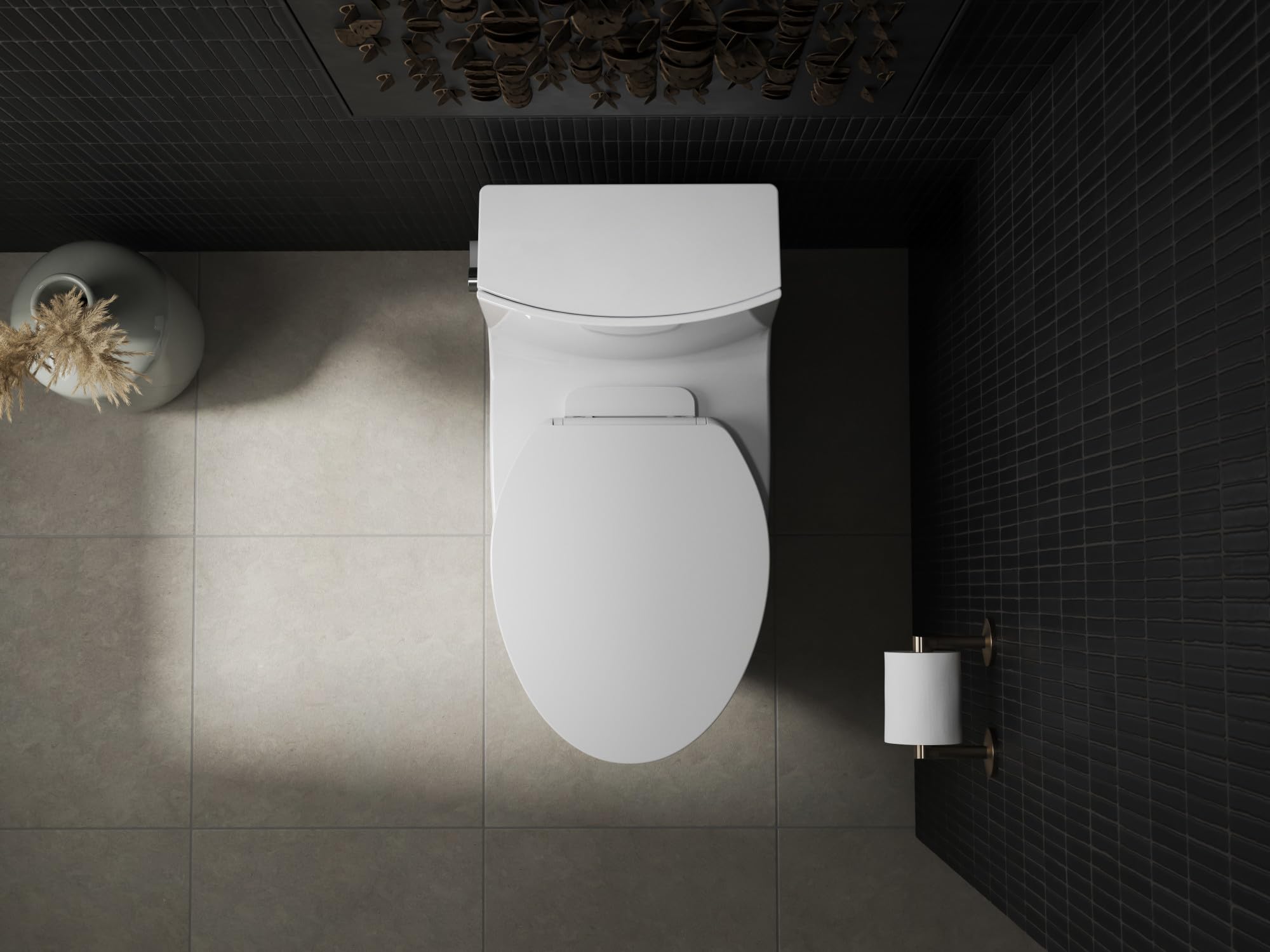 KOHLER K-26801-0 Impro ReadyLatch Quiet Close Elongated Toilet Seat, White Toilet Seat, Grip-Tight Bumpers, New Home Essentials, Slam Prevention