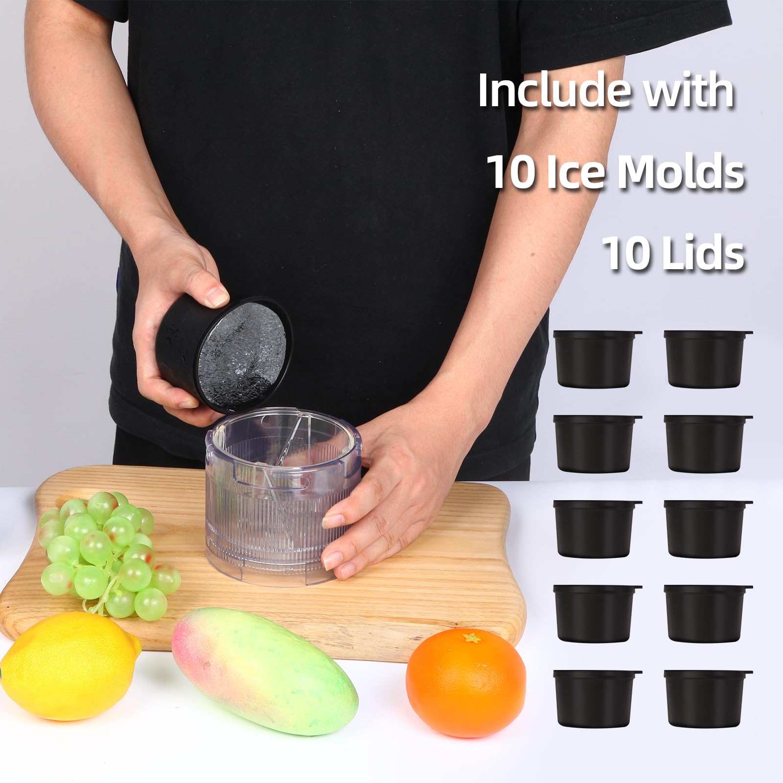 Shave Ice Attachment for Kitchenaid Stand Mixers, Shaved Ice and Snow Cone Attachment for Kitchenaid with 10 Ice Molds White