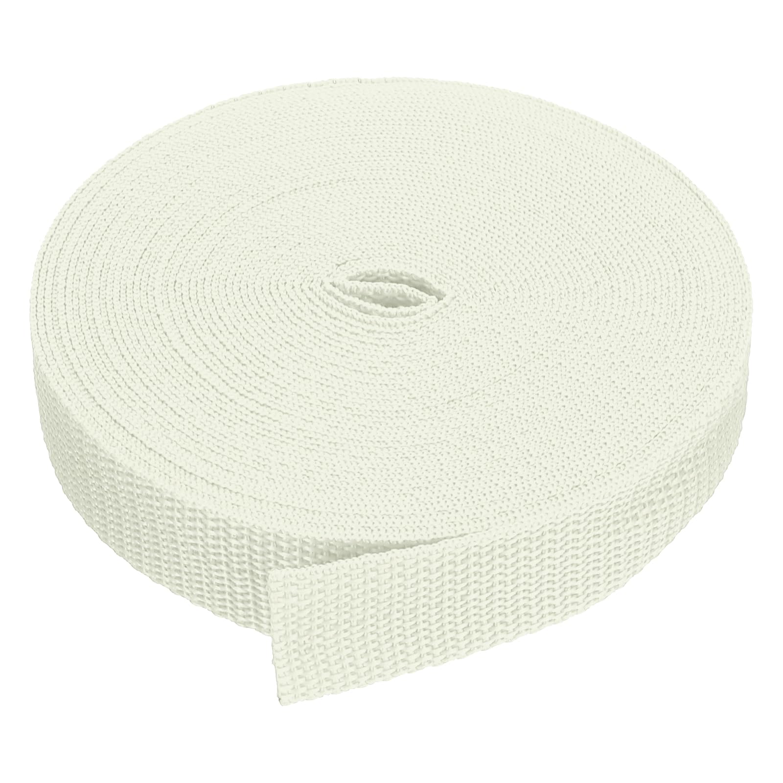 PATIKIL 9 Meters Webbing, 25mm Polypropylene Webbing Strap Heavy Webbing Roll Chair Straps for Indoor Outdoor Climbing DIY Crafting, Cream