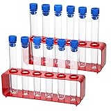 Copkim 2 Sets Test Tubes with Rack Clear Plastic
