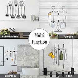 2 Pack 3 Racks and 4 Hooks Broom and Mop Holder