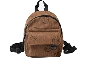 GARDSELL Small Backpack Purse Cute Mini Corduroy Bookbag Toddler Backpack School Bags for Women Girls Boys Teens Kids (brown)