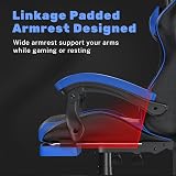 bigzzia Ergonomic Gaming Chair with Lumbar Pillow Headrest Blue view 7