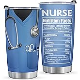Shqiueos Funny Nurse Christmas Gifts for Women Men Coffee Tumbler Cup 20oz, Nurses Week Appreciation Gift, Birthday Gifts for Nicu & School Nurse Practitioner Present Water Bottle