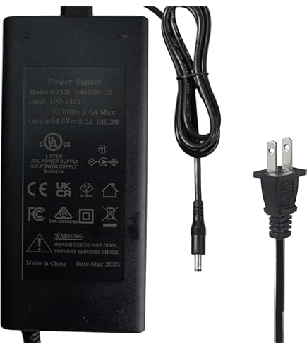 HERISKEER 54.6V 2A Charger 5.5mm For 48V Battery Rad Power, Lectric XP