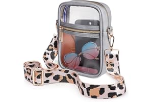 Vangue Clear Bag Stadium Approved, Clear Crossbody Purse for Women with Adjustable Strap for Sports Concert