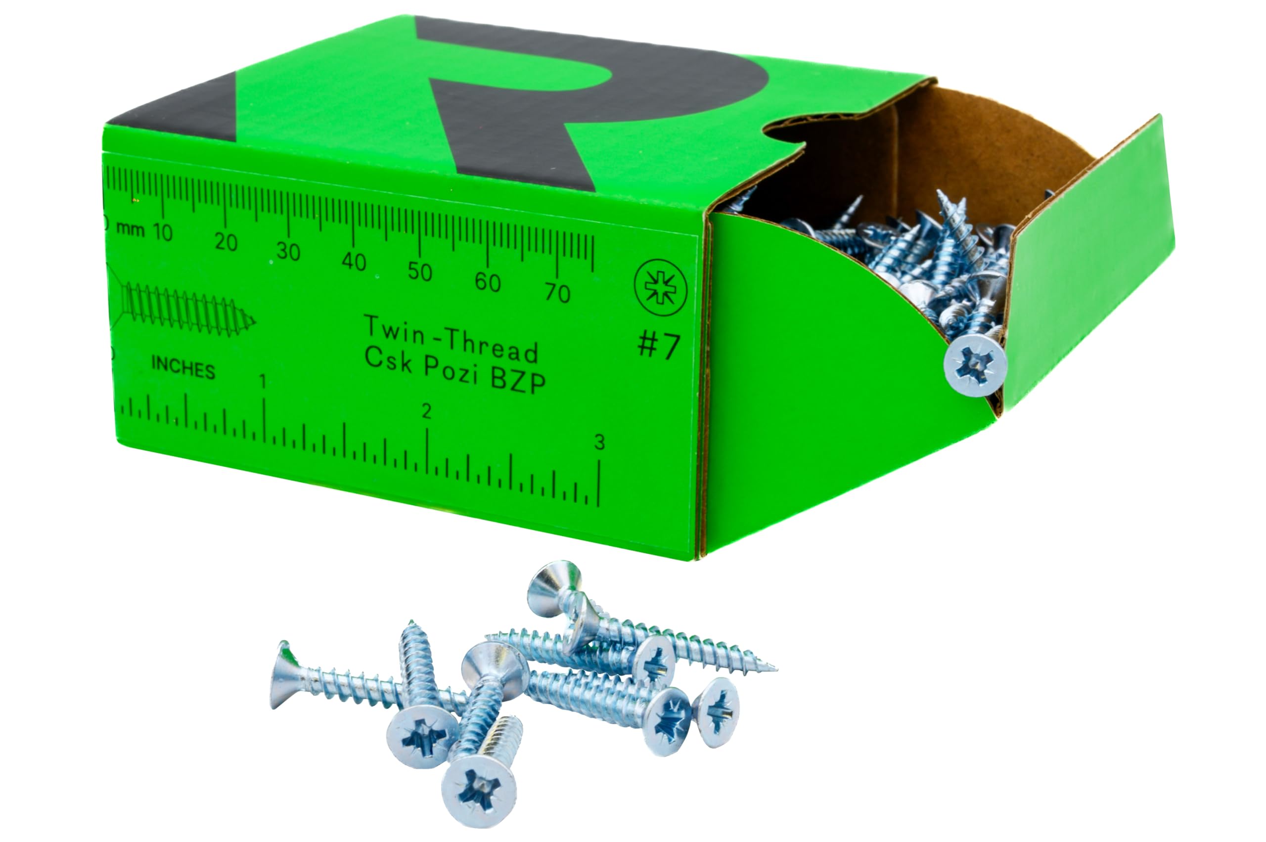 Rikä TWSR013 Woodscrew Twin-Thread CSK BZP 7 x 1in 200pk