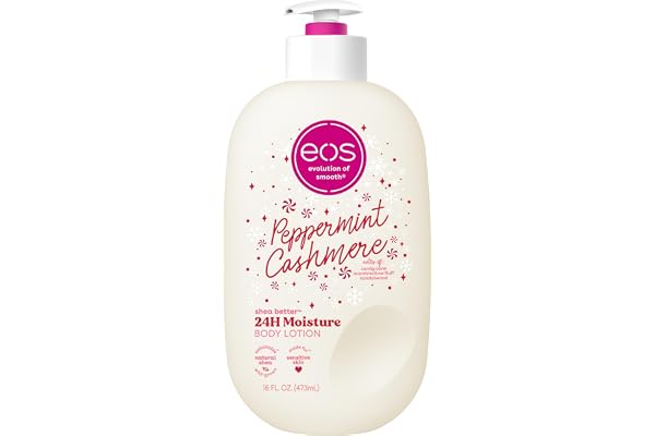 eos Shea Better Holiday Body Lotion, Peppermint Cashmere, Limited Edition Skin Care, 24-Hour Moisture, Body Lotion for Women,