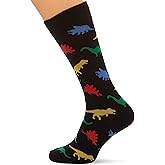 Socksmith Men's Socks Dinosaur Crew Black 1pair One Size men's shoe size 6-12.5 US Black