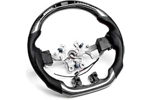 Carbon Fiber Steering Wheel Compatible with Ram 1500 2013-2018, W/LED Display Shift Indicator(With heated)