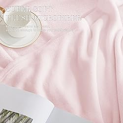 NICETOWN Pink Flannel Fleece Throw Blanket, 60x80