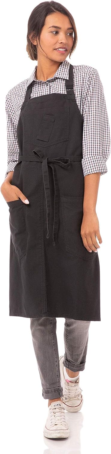 Chef Works Unisex Rockford Bib Apron, Steel Gray, 0: Clothing