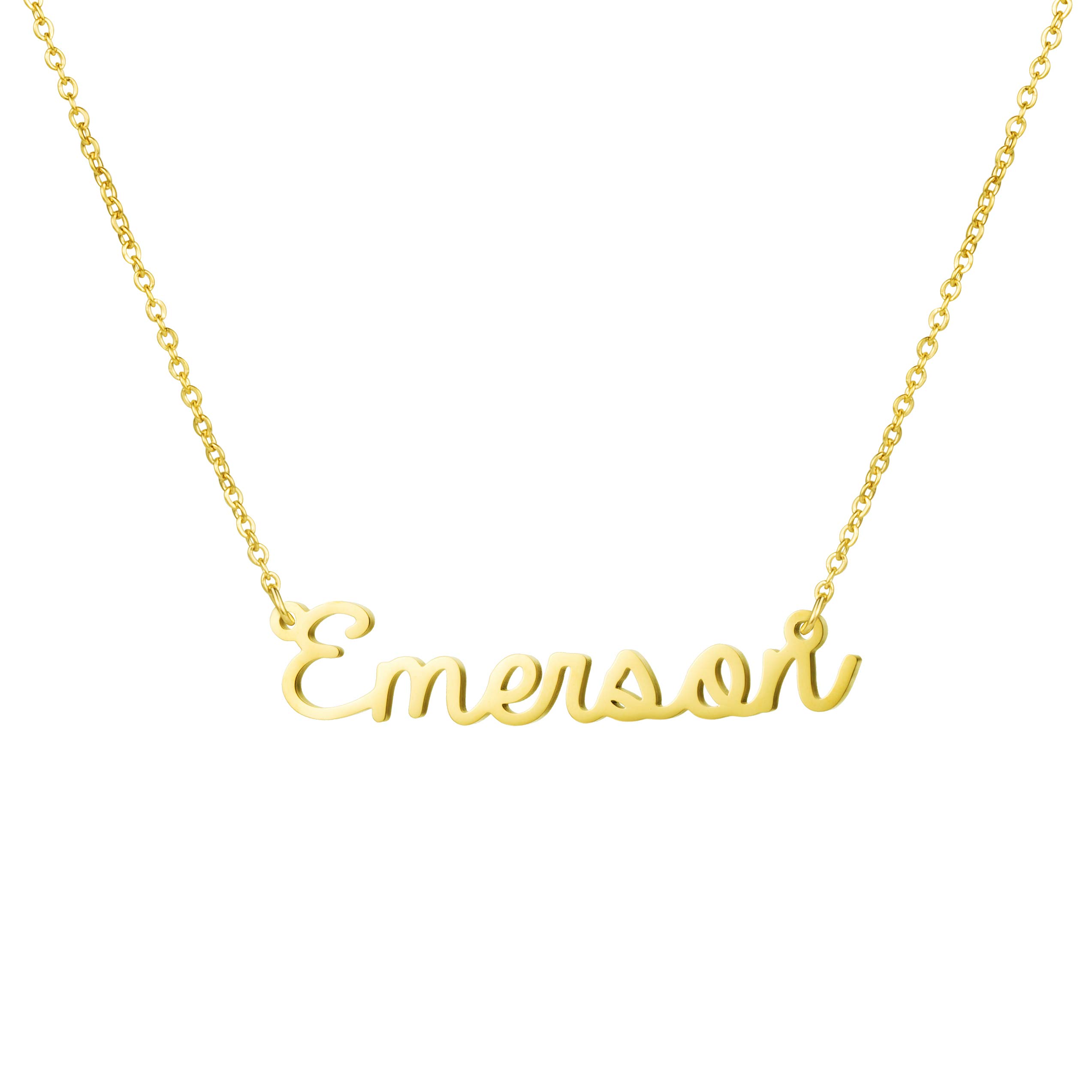 Awegift Personalized Name Necklace 18K Gold Plated New Mom Bridesmaid Gift Jewelry for Women, Metal