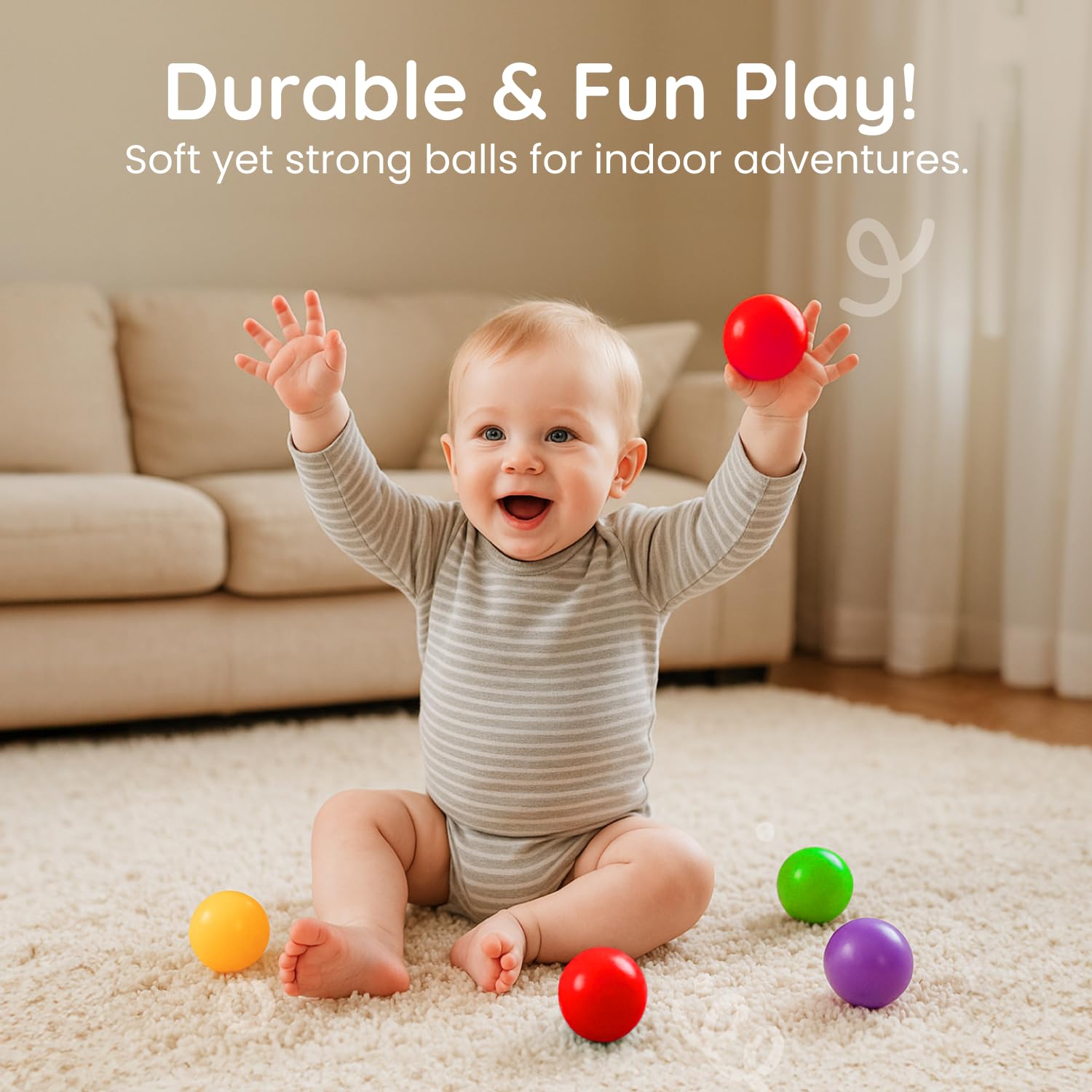 Botabee Set of 5 Multi-Colored Replacement Balls for Ball Popper Toys in Assorted Colors - Vibrant and Durable Plastic