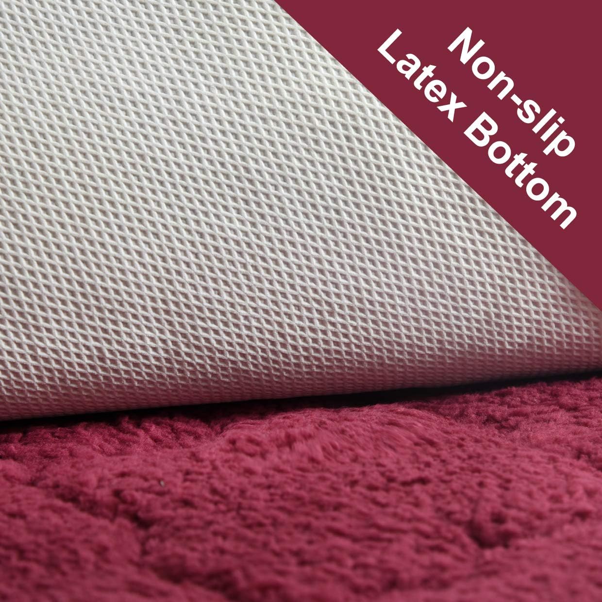 COSY HOMEER 24x16 Inch Bathroom Rugs, 100% Mirco Polyester Accent Rugs, Easy-Clean, Super Thick and Soft, Perfect Absorbant, Non Slip, Machine Washable Bath Mat Burgundy: Kitchen & Dining
