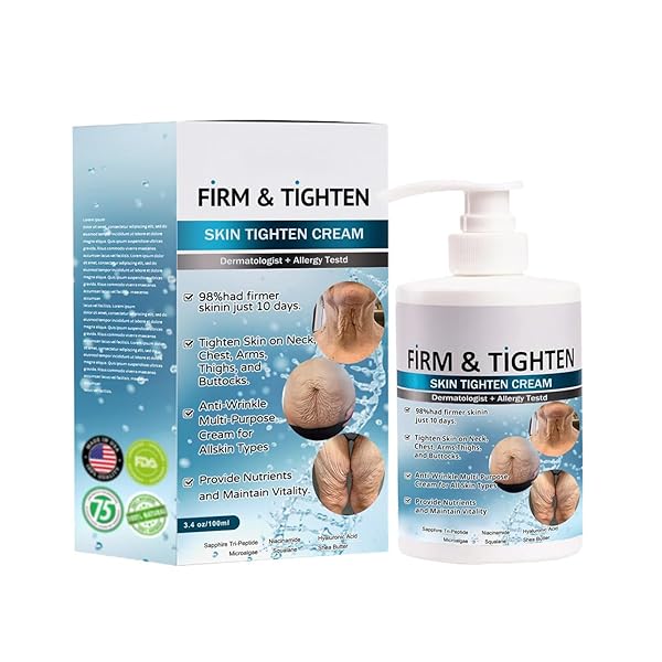HANNAHCOS FIRM TIGHTEN SKIN TIGHTEN CREAM, COLLAGEN CREAM SKIN CARE BODY LOTION, ANTI-WRINKLE MULTI-PURPOSE CREAM, RESTORE SKIN ELASTICITY, FOR ALL SKIN TYPES 3.4OZ