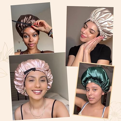 YANIBEST Adjustable Silk Bonnet Double Layer Satin Bonnet Hair