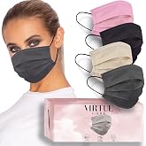 VIRTUE CODE Seamless Essentials Face Masks - Soft 3 Ply Comfort 50 Disposable Face Masks