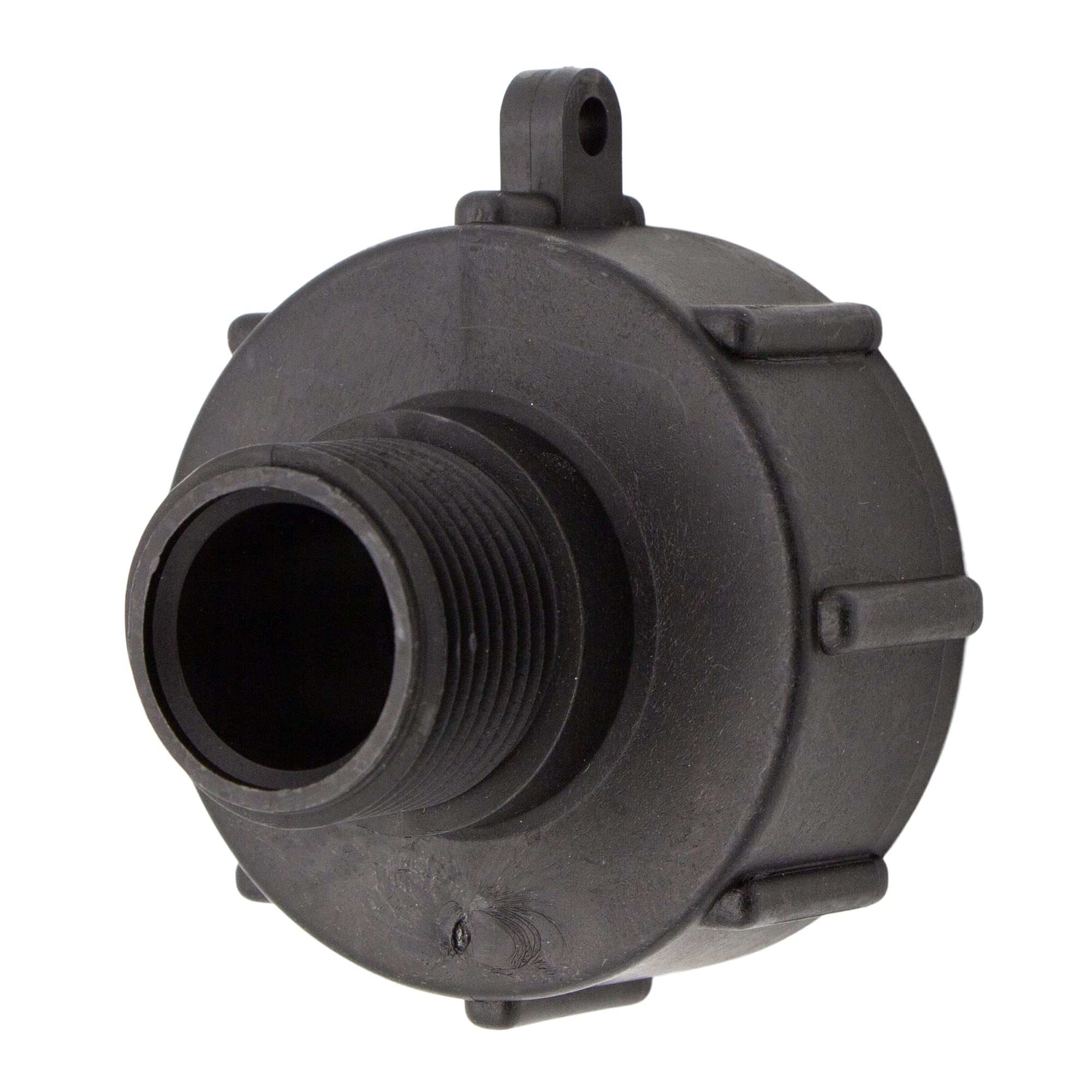 VARIOSAN IBC Adapter Cap 15419, S60 x 6, 1 Inch Male Thread, Plastic, Black