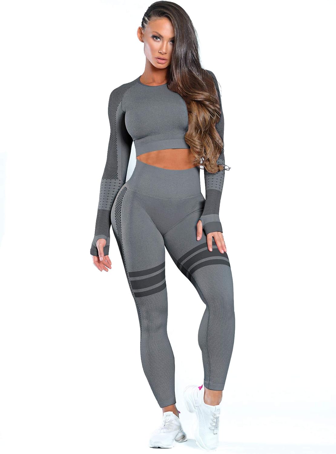 MANON ROSA Workout Sets Women 2 Piece Yoga Legging Crop Top Gym Clothes